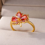 Gold maple leaf ring
