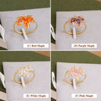 Pink Purple maple leaf ring