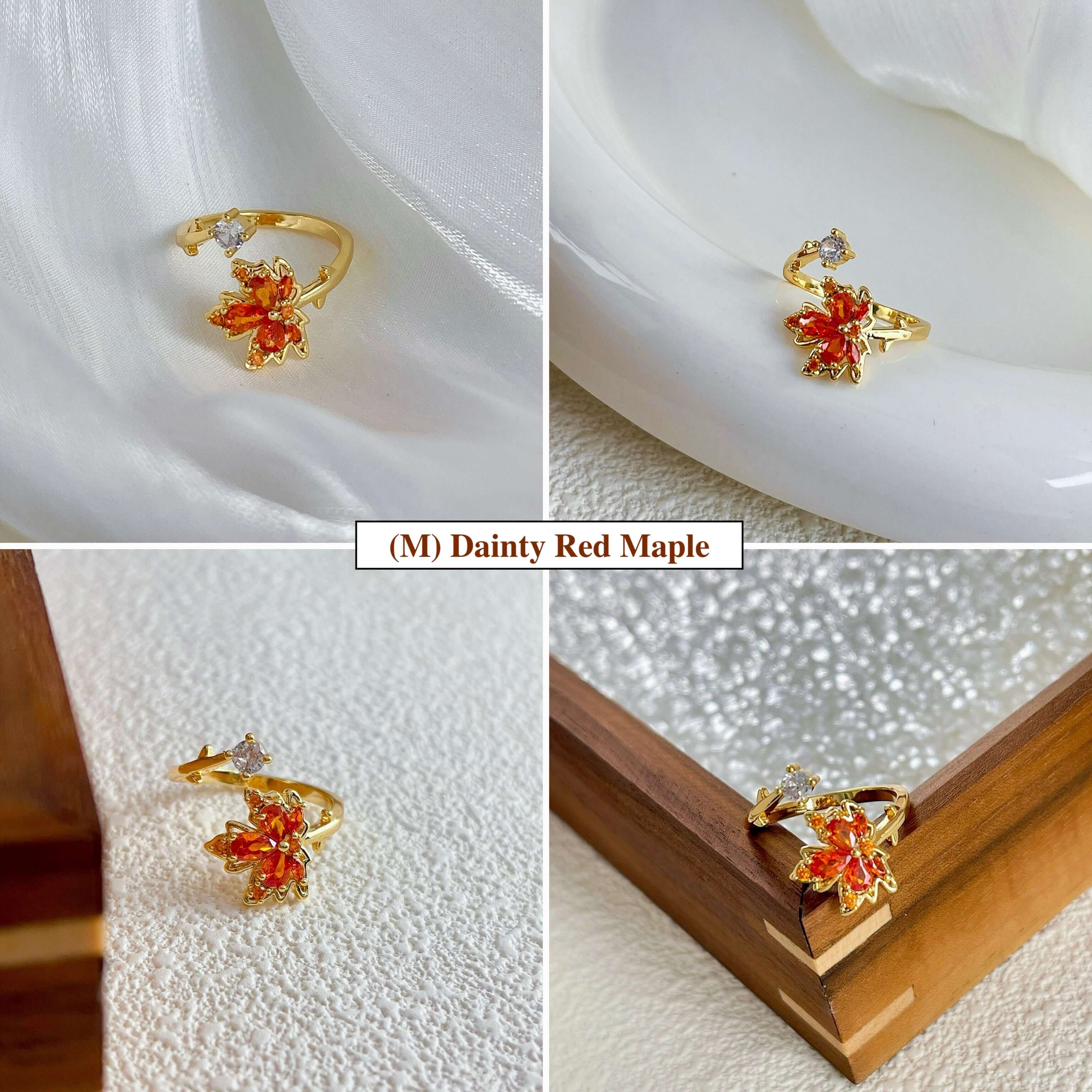 Autumn Fall Maple Leaf Adjustable Ring | GS042