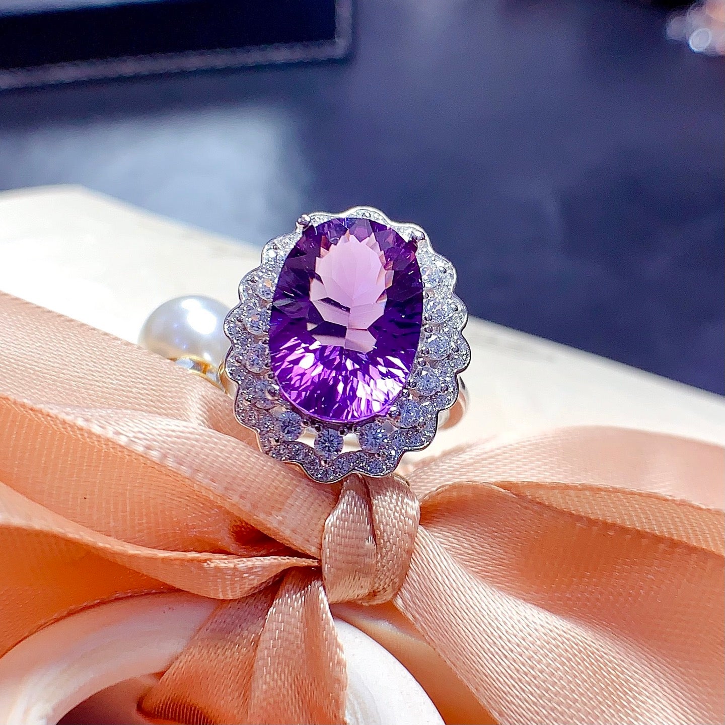 Luxury Amethyst February Gemstone Ring