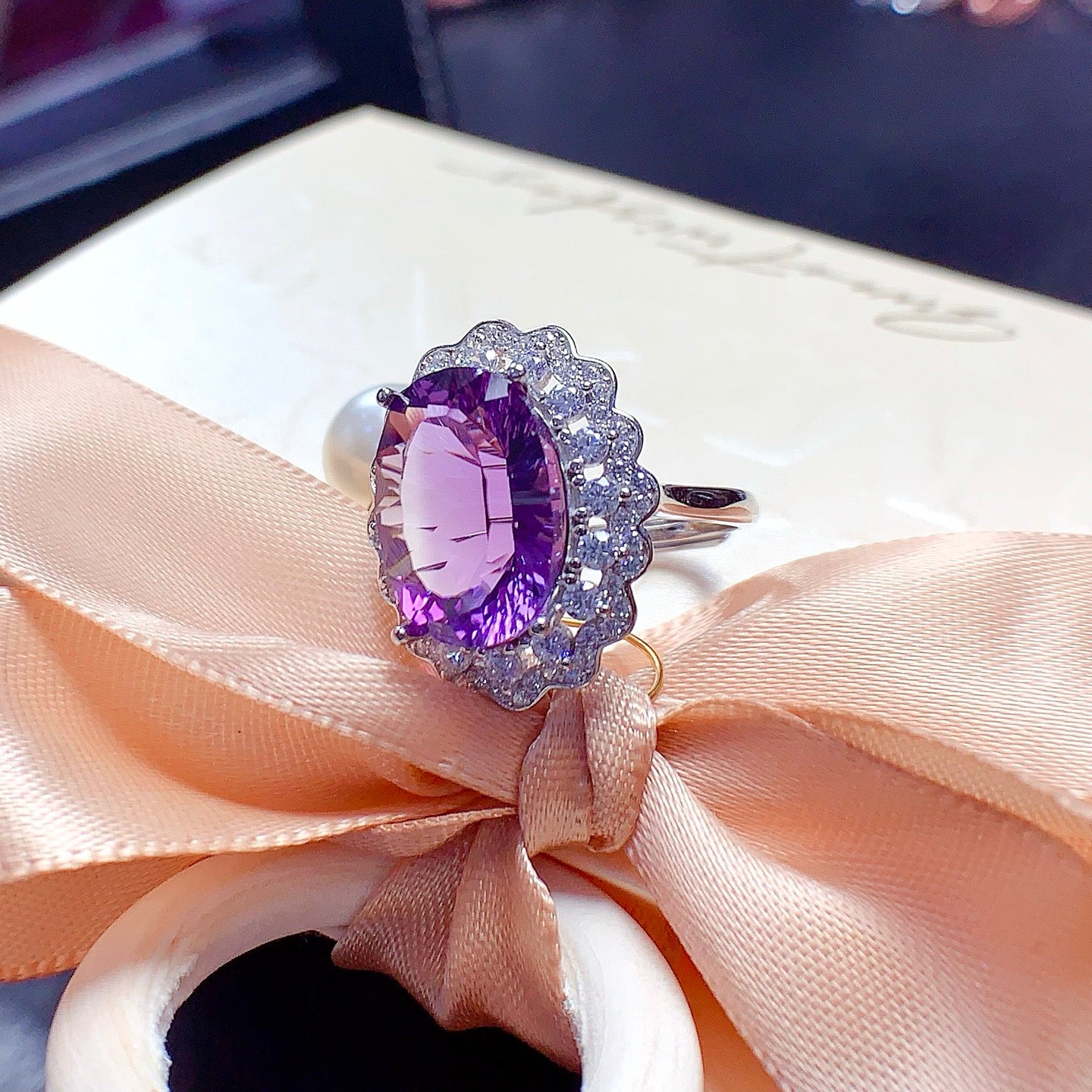 Luxury Amethyst February Gemstone Ring