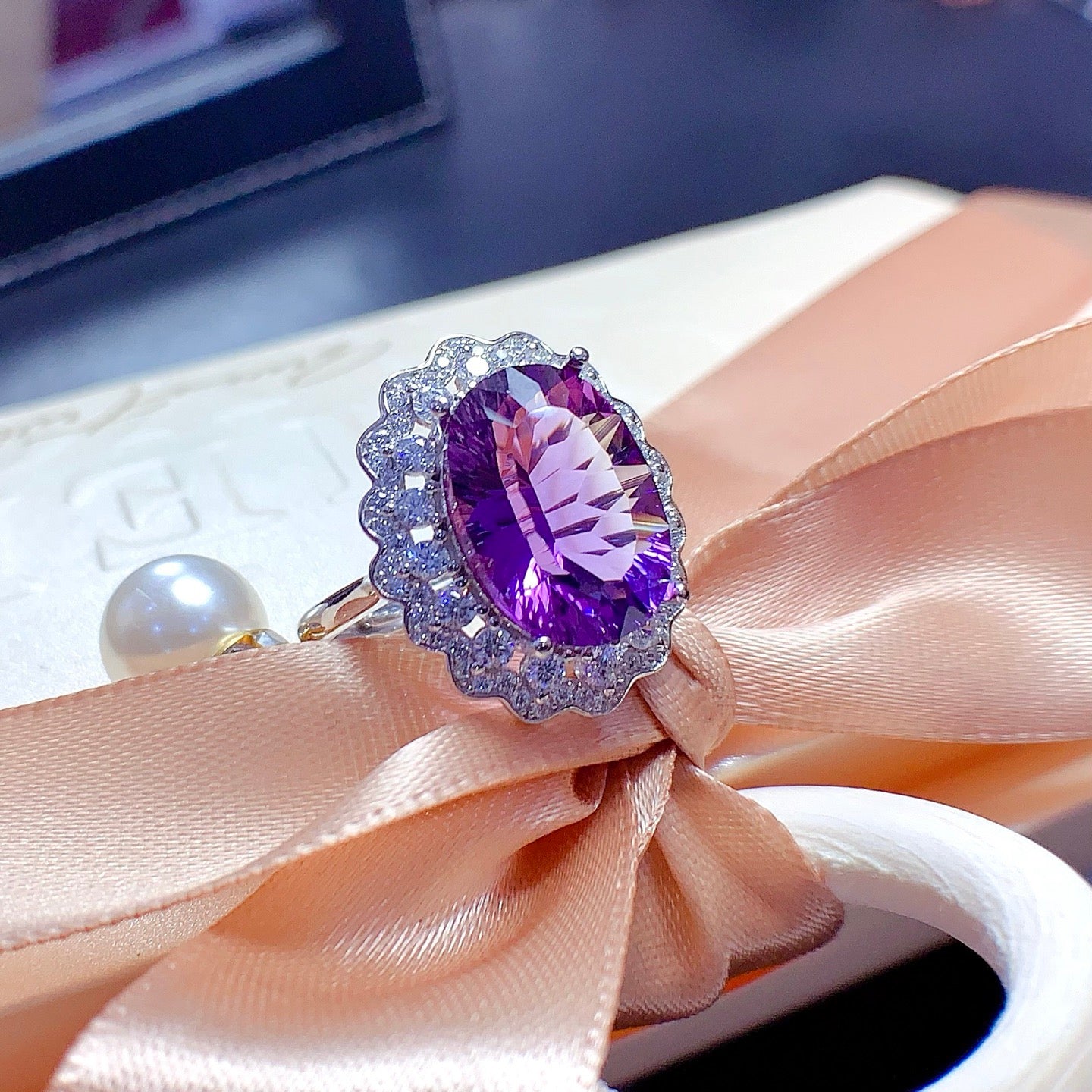 Luxury Amethyst February Gemstone Ring