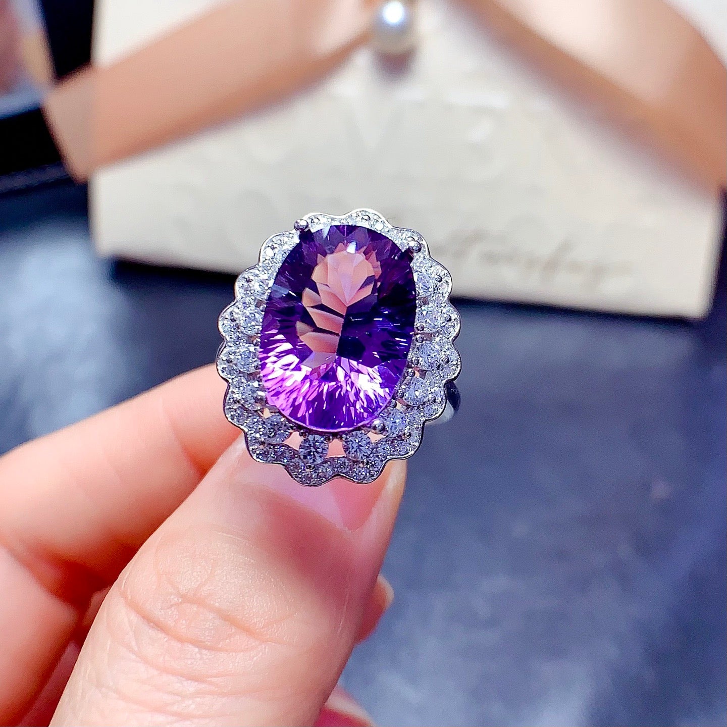 Luxury Amethyst February Gemstone Ring