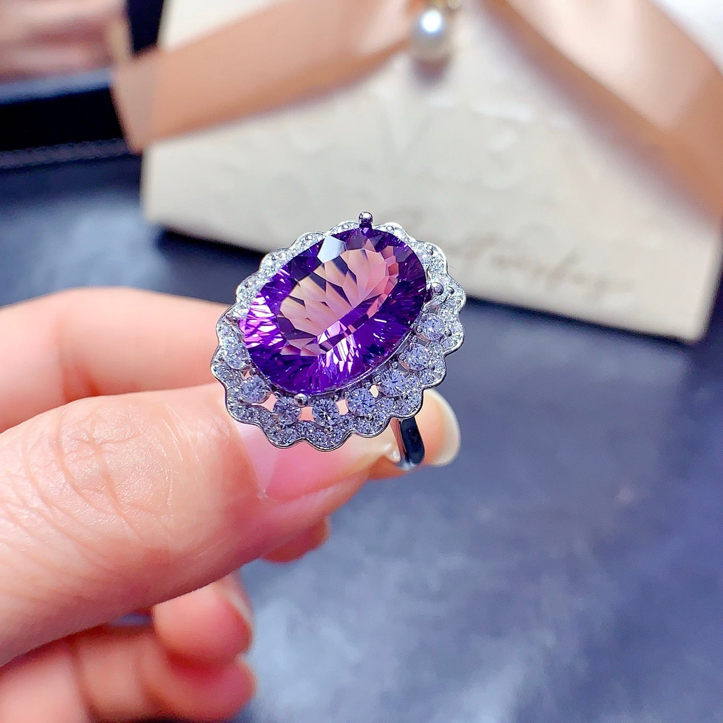 Luxury Amethyst February Gemstone Ring
