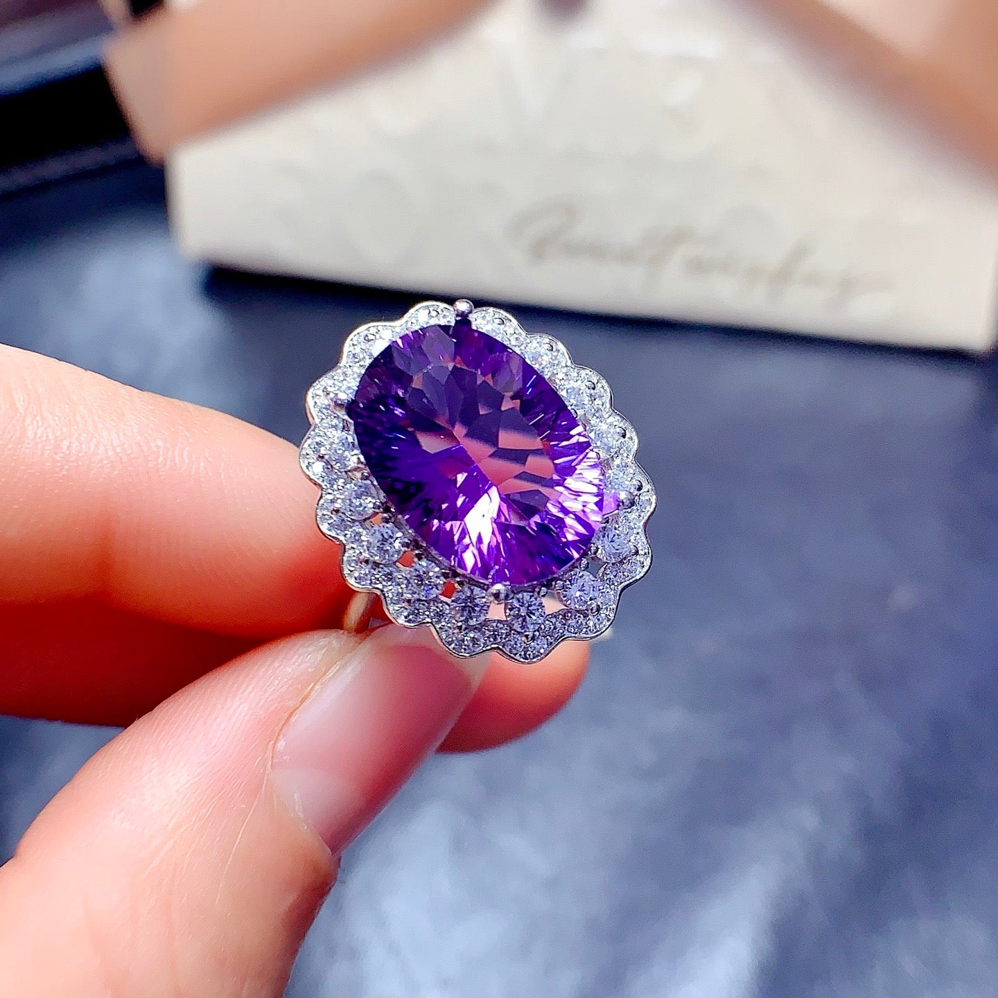 Luxury Amethyst February Gemstone Ring