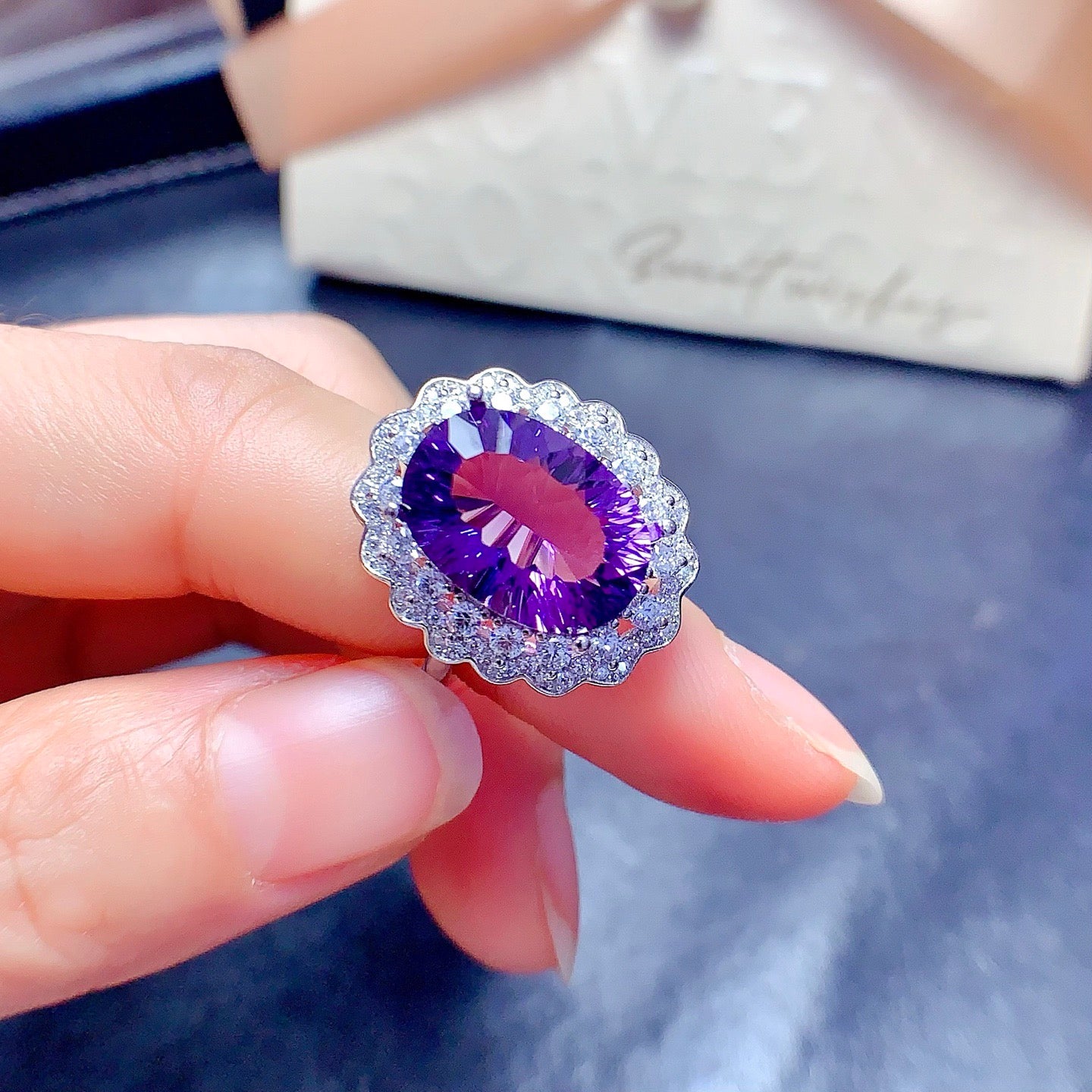 Luxury Amethyst February Gemstone Ring