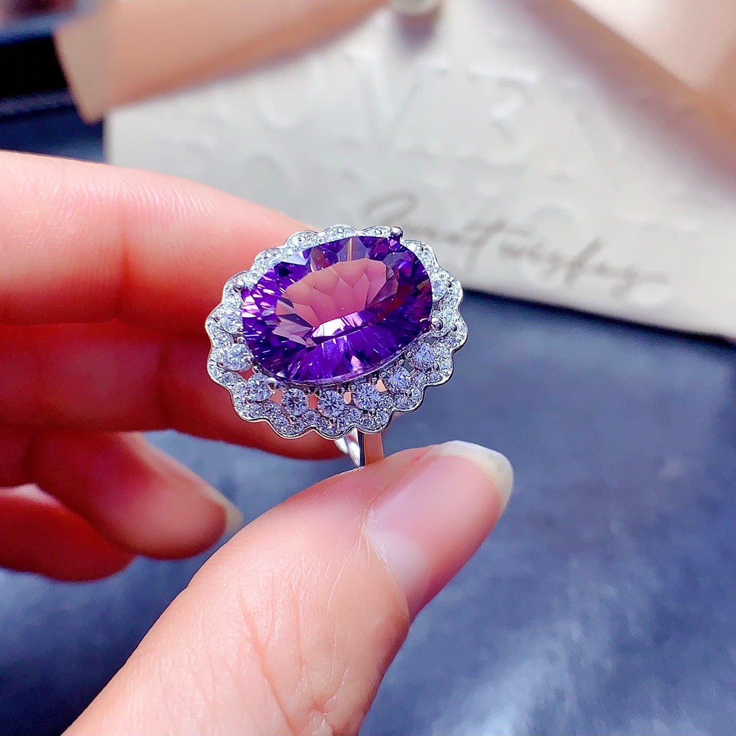 Luxury Amethyst February Gemstone Ring