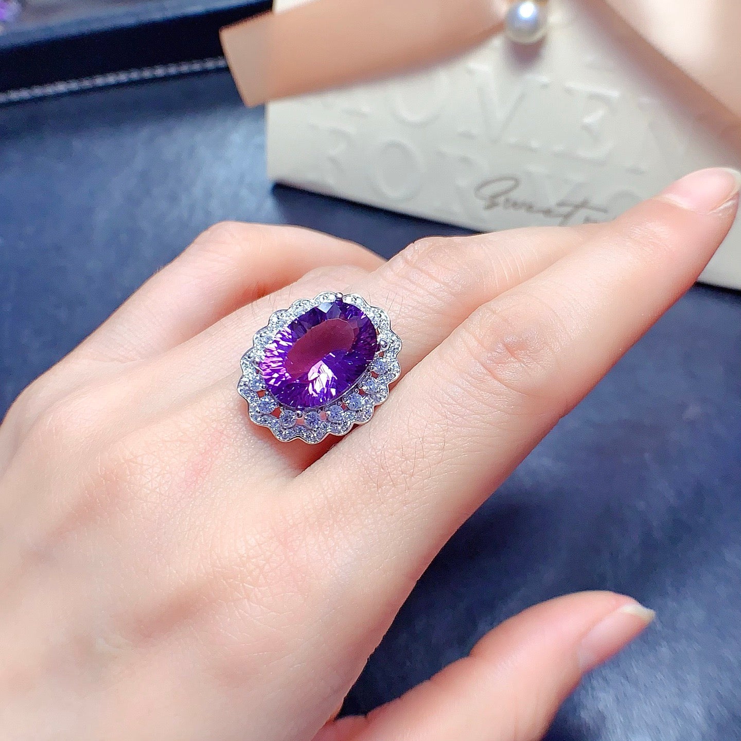 Luxury Amethyst February Gemstone Ring
