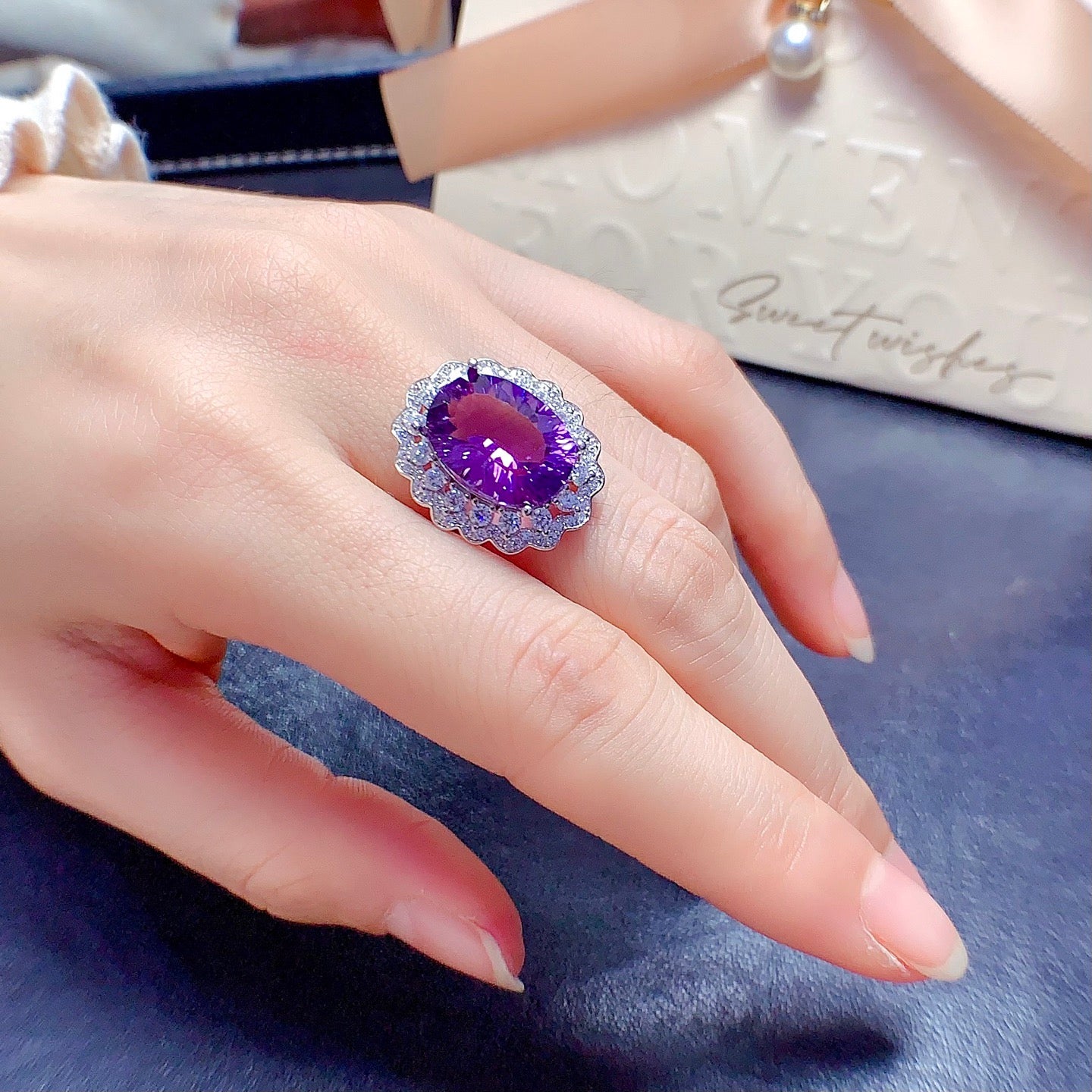 Luxury Amethyst February Gemstone Ring