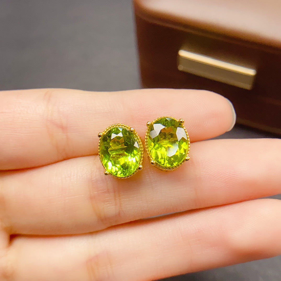 Peridot August Birthstone Stud