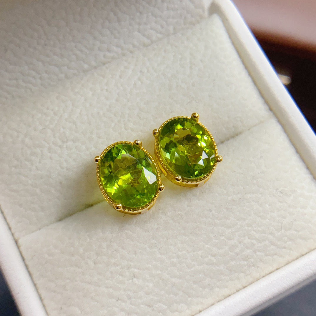 Peridot August Birthstone Stud