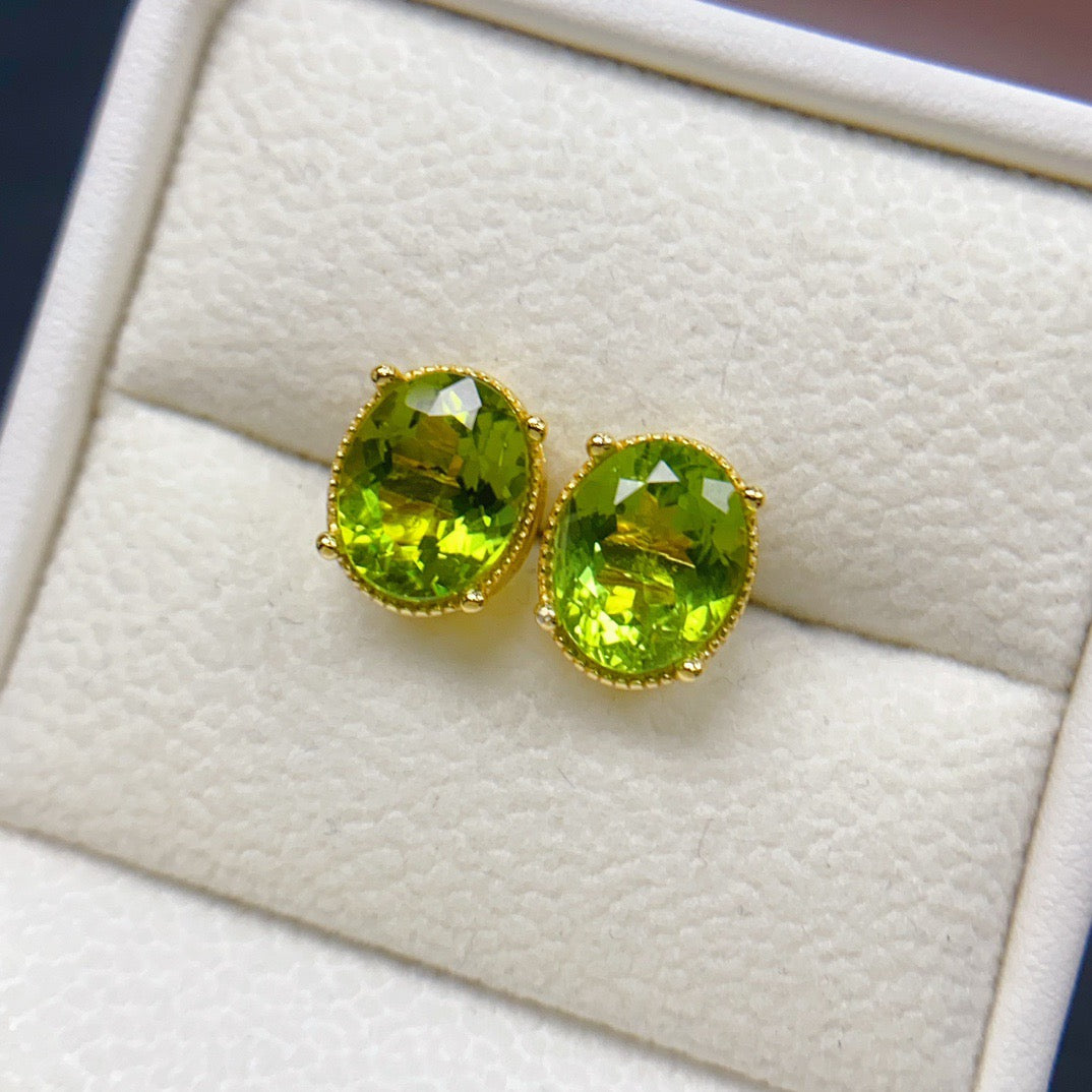 Peridot August Birthstone Stud