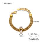 18K Gold Bold Mesh Waterfall Tassel Bracelet 
