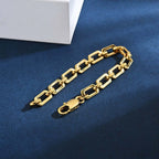 18K Gold Oval Link Chain Bracelet | QT2008