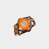 Rose Gold Fire Opal Ring October Birthstone | NS2408