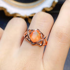 Rose Gold Fire Opal Ring October Birthstone | NS2408