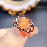 Rose Gold Fire Opal Ring October Birthstone | NS2408
