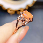 Rose Gold Fire Opal Ring October Birthstone | NS2408