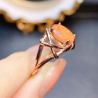 Rose Gold Fire Opal Ring October Birthstone | NS2408