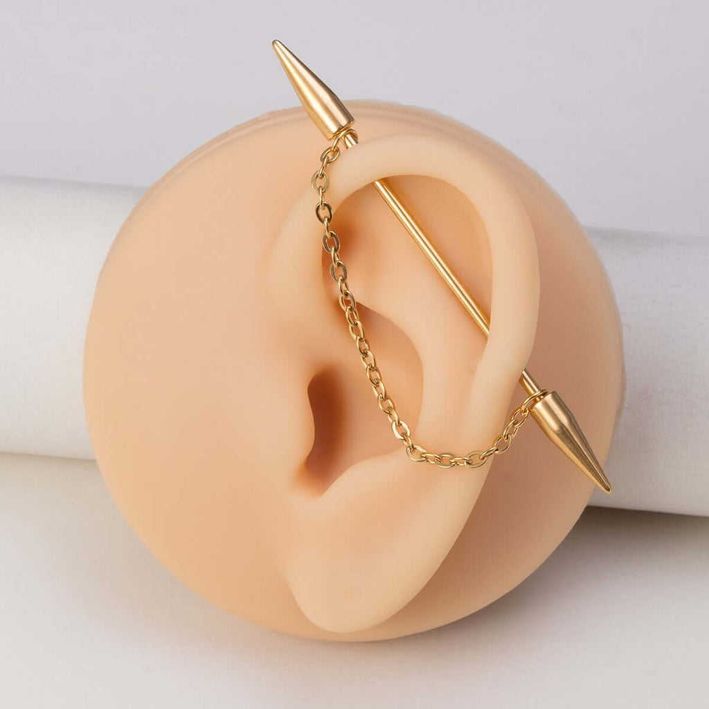 Chain Ear Barbell Industrial Bar Piercings