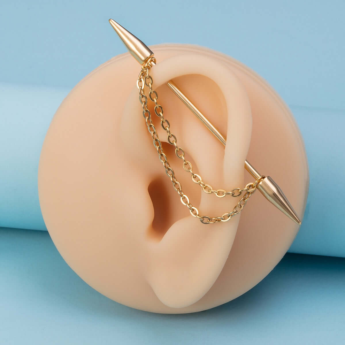 Chain Ear Barbell Industrial Bar Piercings