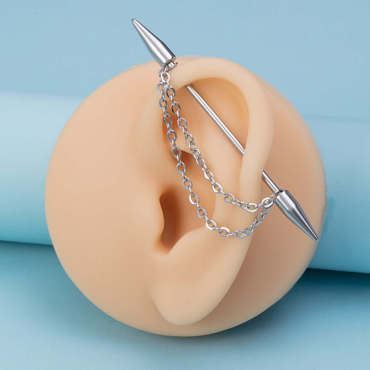 Chain Ear Barbell Industrial Bar Piercings