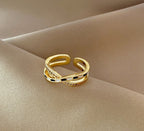 Black and White Checkered Split Ring, Checker Ring