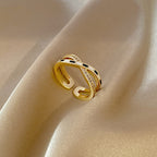 Black and White Checkered Split Ring, Checker Ring