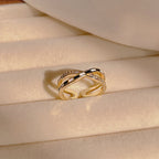 Black and White Checkered Split Ring, Checker Ring