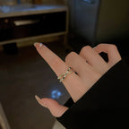 Black and White Checkered Split Ring, Checker Ring