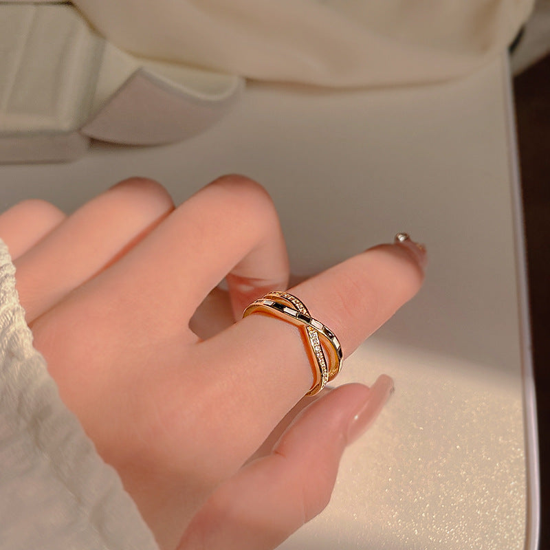 Black and White Checkered Split Ring, Checker Ring