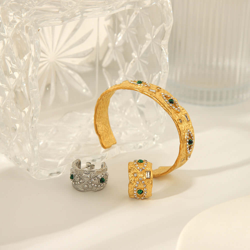 18K Gold Evil Turkish Eye Thick Huggies Hoop Earrings | JDE002