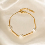 18K Gold Freshwater Pearl Bracelet | JDB004