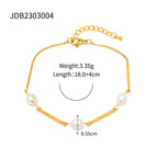 18K Gold Freshwater Pearl Bracelet | JDB004