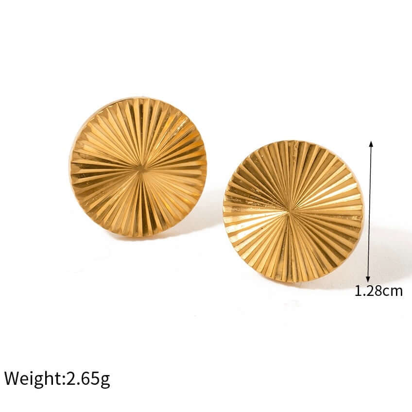 Minimal Unique Design 18K Gold Small Stud Earrings