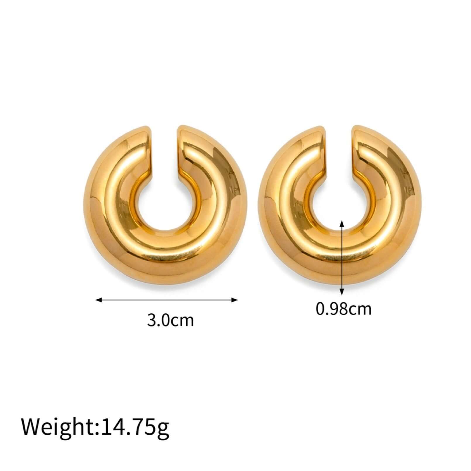 Chunky 18K Gold & Silver Ear Wrap Ear Cuff | JDE685