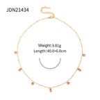 18K Gold Plated Baguette Charm Necklace | JDN434