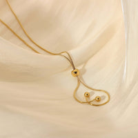 14K Gold Adjustable Lariat Chain Necklace