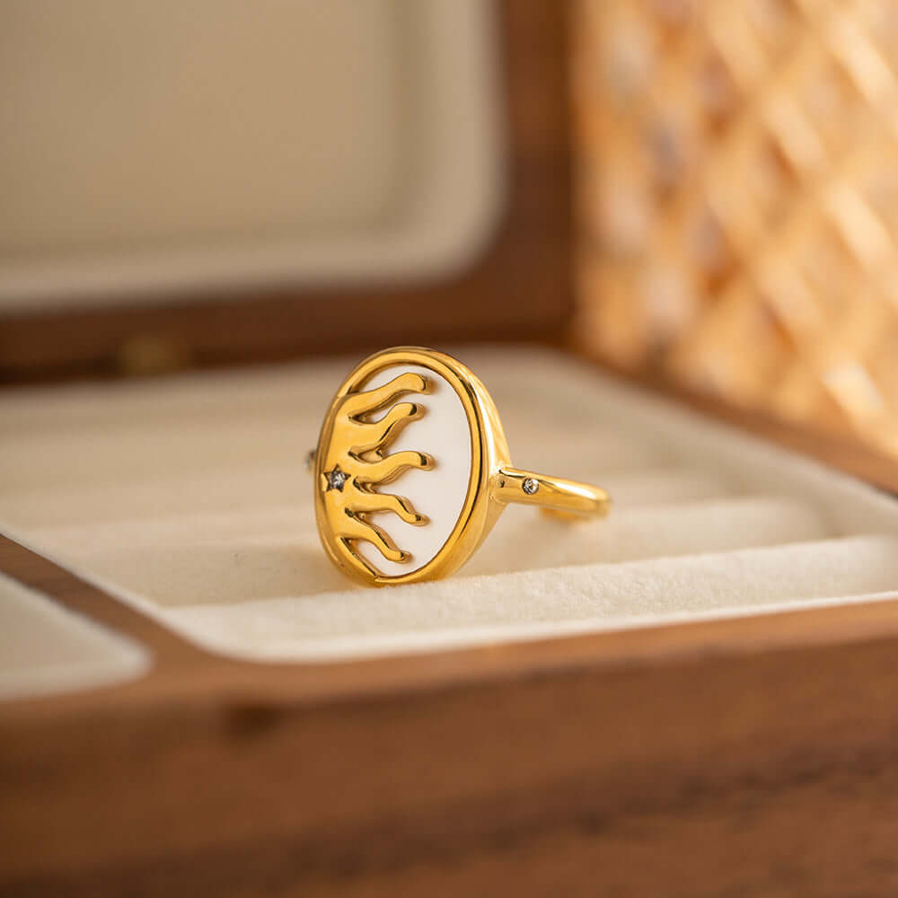 18K Gold Shell Midi Ring Thumb Ring | JDR001