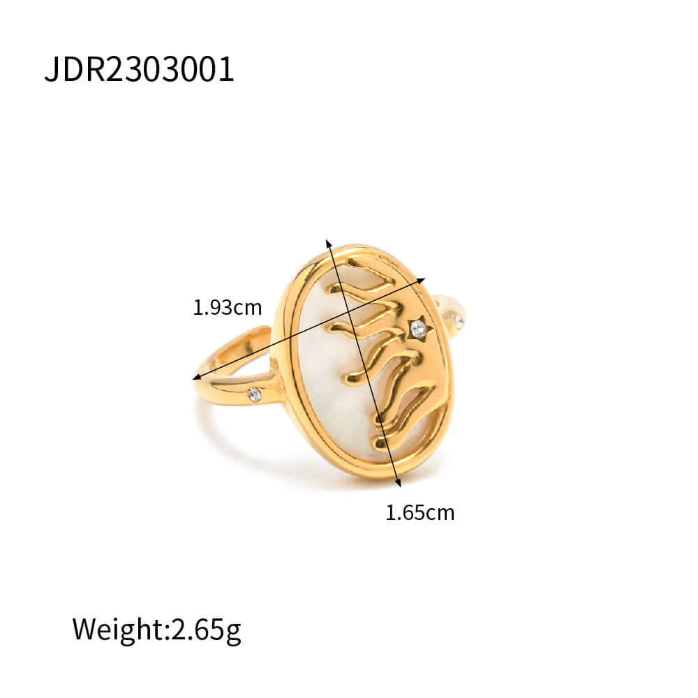 18K Gold Plated Gold Signet Ring, Gold Midi Ring, Thumb Ring