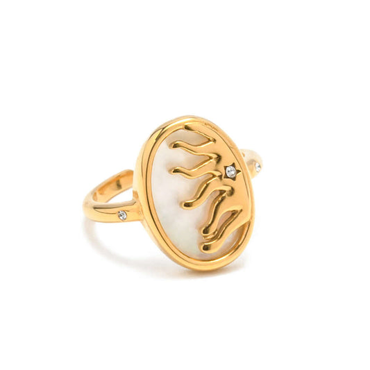 18K Gold Plated Gold Signet Ring, Gold Midi Ring, Thumb Ring