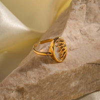 18K Gold Plated Gold Signet Ring, Gold Midi Ring, Thumb Ring