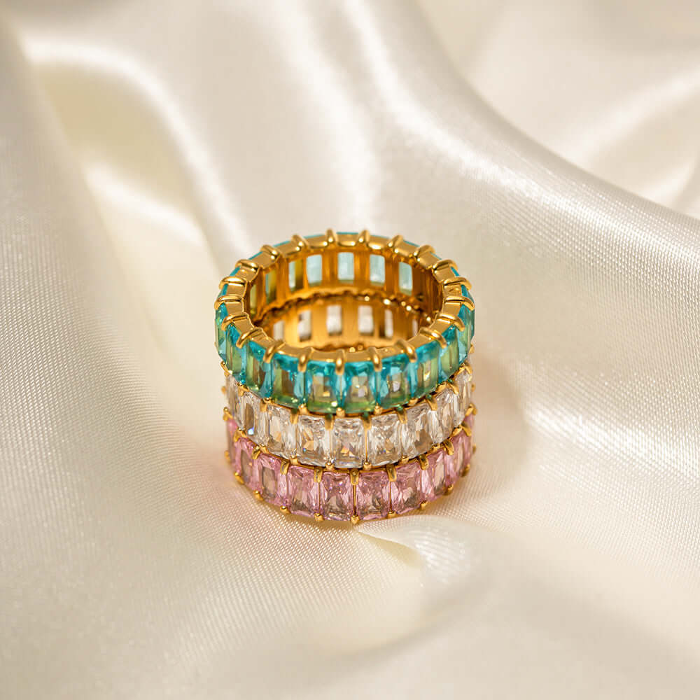 18K Gold Color Zircon Midi Ring | JDR034