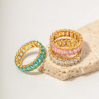 18K Gold Color Zircon Midi Ring | JDR034