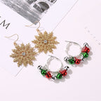Red Bow Earrings, Snowflakes Earrings, Jingle Bell Festive Earrings
