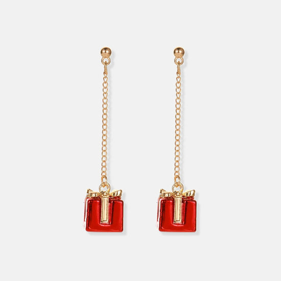 Red Bow Earrings, Snowflakes Earrings, Jingle Bell Festive Earrings