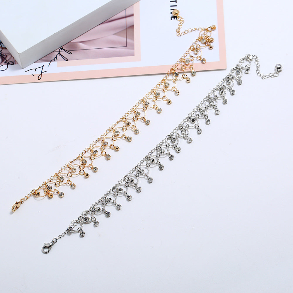 Rhinestone Belly Dance Layered Indian Anklet Leg Chain