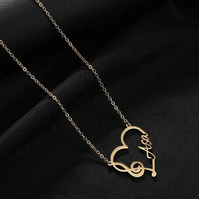 Personalized Cross Heart Pendant Name Necklace | JY068