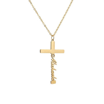 Personalized Cross Heart Pendant Name Necklace | JY068