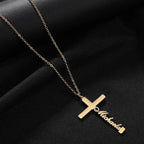 Personalized Cross Heart Pendant Name Necklace | JY068